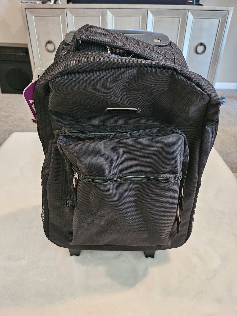 Rockland – 17” Black Rolling Backpack/Duffle Bag
